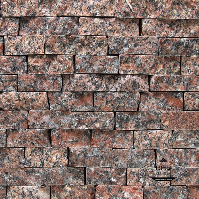 Фасадный камень Горбушка (лапша) — Гранит Красный Микс в Саратове